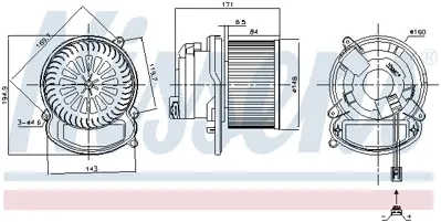 NISSENS 87504 Kalorıfer (Fan) Motoru Megan Iv 272103243R