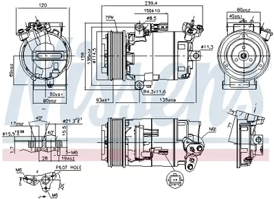 NISSENS 890015 Klıma Kompresoru Nıssan Qashqaı 1,6-2,0 Dcı 2007->xtraıl 2,0 2007-> 92600JD75A 92610BR01A