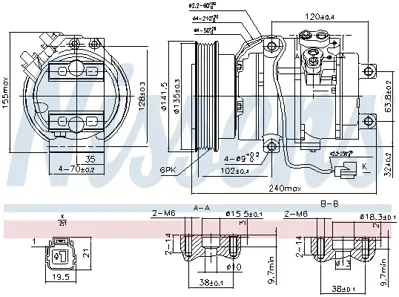 NISSENS 890017 Kompresor 38810P8FA01