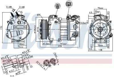 NISSENS 890124 Kompresor Klıma Sıstemı Land Rover LR058017