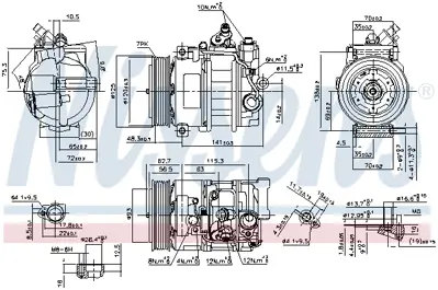 NISSENS 890322 Klıma Kompresoru W203 02>07 W204 07>14 Cl203 02>08 C209 02>09 A209 03>10 A0022303011