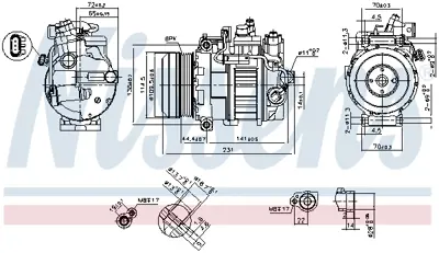 NISSENS 890552 Klıma Kompresoru X204 08>15 W204 11>14 S204 11>14 C204 11> W212 09>16 S212 10>16 C207 10>16 A0032308711