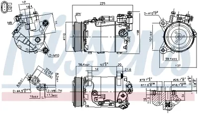 NISSENS 890600 Klıma Kompresoru Bmw F20 F21 F22 F23 F87 F30 F31 F34 F80 64529299328