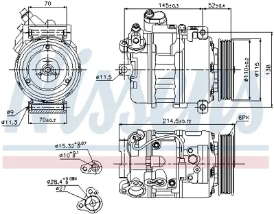 NISSENS 89214 Klıma Kompresoru Bmw E60 E61 E65 9174803