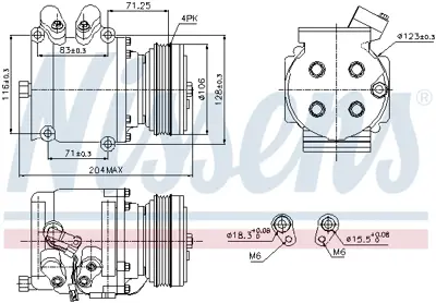 NISSENS 89226 Kompresor 38810P2RA01