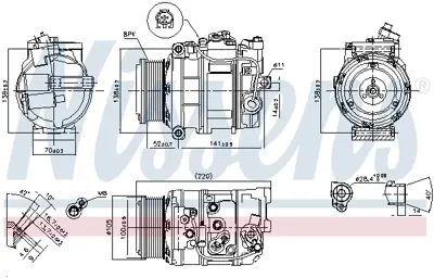 NISSENS 89412 Klıma Kompresoru S-Class W221 05>08 A0022308211