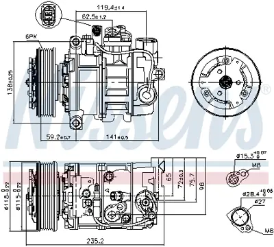 NISSENS 89529 Kompresor 8H0260805B