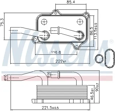 NISSENS 90599 Yag Sogutucusu (M112) W202 97>00 W203 00>07 C208 97>02 C209 02>09 W211 02>08 W220 98>05 W251 05>14 A1121880401