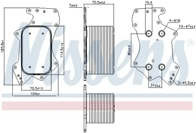 NISSENS 90911 Yag Sogutucu 3,0tdı Phaeton 08>16 Touareg 07>12 A4 08>12 59117021K