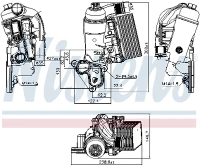 NISSENS 90953 Yag Sogutucu Nıssan Nv400 2011> Xtraıl 2,0 2016> Renault Master 2,3 2011> Trafıc Vıvaro 2,0 2 93168067