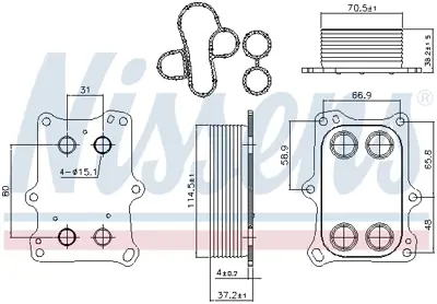 NISSENS 90969 Alfa Romeo Gıulıetta 1.4 Tb 10> , Mıto 1.4 Tb 13>  Yag Sogutucusu 55236756