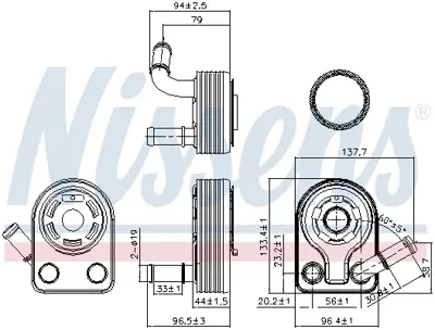 NISSENS 90970 Yag Sogutucu Focus Iıı 11>17 Kuga Iı 14>17  Mondeo V 14> C Max 1.5 Ecoboost DS7G6B856AA