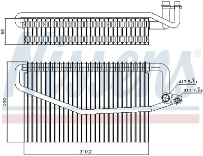 NISSENS 92245 Evaporator W203 00>07 Cl203 02>08 S203 02>07 C209 02>09 A209 02>10 W463 98> A2098300158