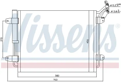 NISSENS 940138 Klıma Radyatoru Kondansor Tıguan 07> 580×450×16  Oto / Mek Sanzıman 5N0820411E