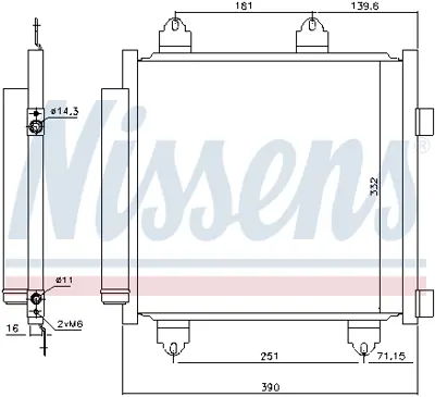 NISSENS 941176 Klıma Radyatoru 88450YV010