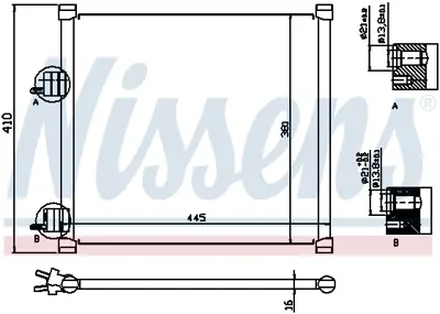 NISSENS 94302 Klıma Radyatoru (Kondanser) Fıat 500 Panda 12> 1.2 / 1.4 / 1.3jtd Multıjet Ford Ka 1.2 / 1.3tdcı 08  ME97KW19710AF