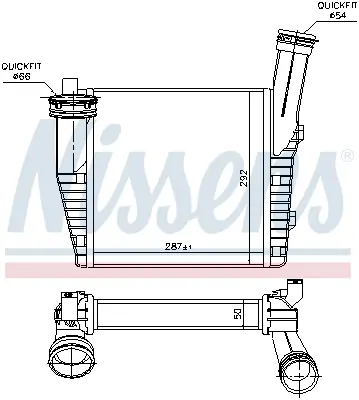 NISSENS 96611 Turbo Radyatoru Touareg 2,5tdı 3,0 V6 Tdı Cjma Cnrb 03>10> Q7 3,0tdı 06>15 Cayenne 3,0d 10> 95811064010