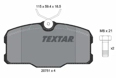 TEXTAR 2075101 Fren Balatası Ön A0014208020