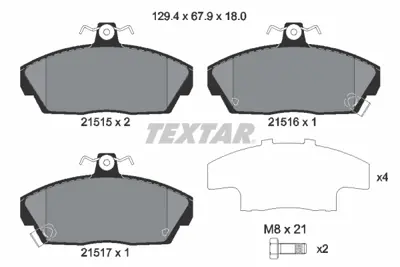 TEXTAR 2151503 Fren Balata Seti  45022ST3E30 SFP000410 SFP100260