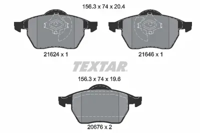 TEXTAR 2162402 Fren Balata Seti A4 1.6 Passat  2.3 8d0615116d JZW698151P