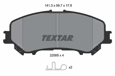 TEXTAR 2206501 Fren Balata Seti  410604EA0A D10604EA0AVA