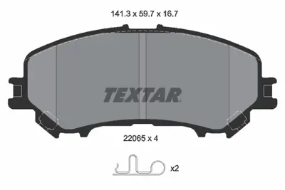 TEXTAR 2206503 Fren Balata Seti  410601596R D1M604BA0A