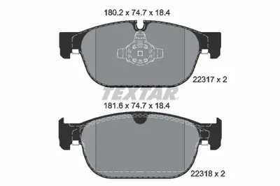 TEXTAR 2231701 Fren Balata Seti S90 Iı 2.0 - T6 Awd 31665288.Tex 31665288