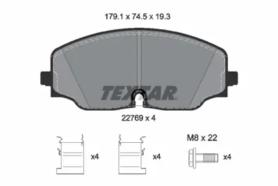 TEXTAR 2276901 Fren Balata Seti  3CG698151 3QF698151 3QF698151C