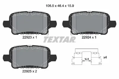 TEXTAR 2292301 Fren Balata Seti  13517515 13595651