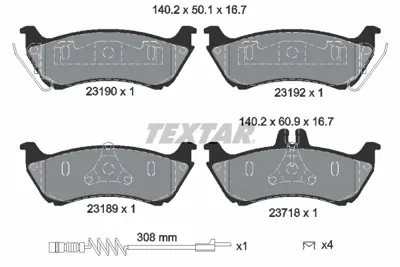 TEXTAR 2319002 Fren Balata Seti M Serisi Ml 230 - Ml 350 - Ml 430 A1634201420