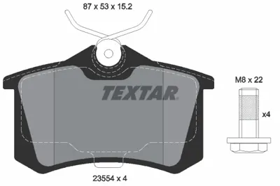 TEXTAR 2355401 Fren Balata Seti  1623180780 425108 44060Y9090 7701206784 JZW698451B L8E0698451D