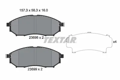 TEXTAR 2369801 Fren Balata Seti  410603072R DA060EB325 MQ712159