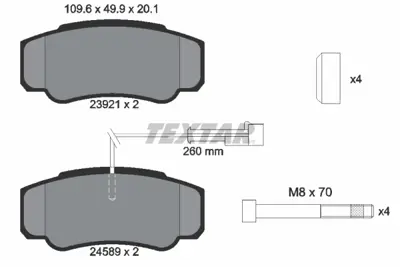 TEXTAR 2392103 Fren Balata Seti Cabstar Nt400 35.15- 45.15 D4060ma000 5001868608 D4060MA000