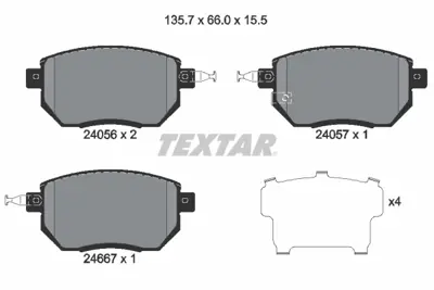 TEXTAR 2405601 Fren Balata Seti  D1M601AA0K