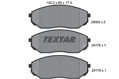 TEXTAR 2409201 Fren Balatası Ön 581013EE01