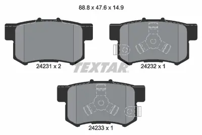 TEXTAR 2423101 Fren Balata Seti Accord 2.2 Cr-V Iı 06430s0nj00 6430SEDE50 AY060HN005