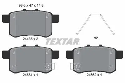 TEXTAR 2443501 Fren Balatası Arka H4302TA0003