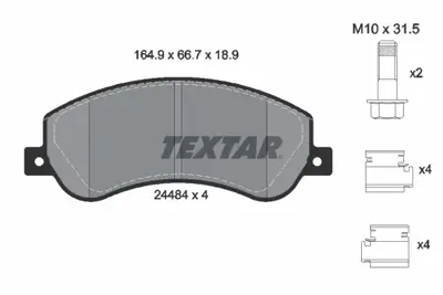 TEXTAR 2448404 Fren Balata Seti Amarok 2.0 3.0 Tdı 2h0698151a JZW698151AM