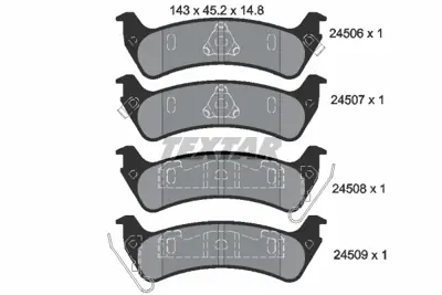 TEXTAR 2450601 Fren Balata Seti Grand Cherokee I 4.0 İ 4x4 04883717aa K4883717AA