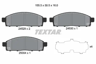 TEXTAR 2452901 Fren Balata Seti Fullback Pick-Up 2.4 D 4x4 2452901tex 6000609715 TS200052