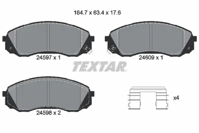 TEXTAR 2459701 Fren Balata Seti Fren Balata Seti 581014HA10 581014HA60