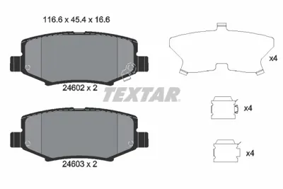 TEXTAR 2460201 Fren Balata Seti Fren Balata Seti V2013776AA