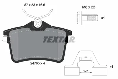 TEXTAR 2476501 Fren Balata Seti 5008 2.0 Hdı 1608520480 425429