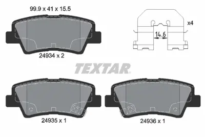 TEXTAR 2493401 Fren Balata Seti Fren Balata Seti 48413341A0 583023FA11 S583023KA31