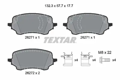 TEXTAR 2627101 Fren Balatası Ön KTL1TC2K021AB