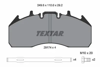 TEXTAR 2917401 Fren Balatası Ön/Arka 23149532 7422921057