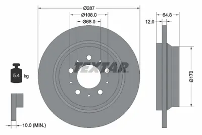 TEXTAR 92100703 Fren Diski S60 I 2.4 - 2.4 T Awd 31471821 94341674