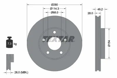 TEXTAR 92109403 Fren Diski Pro  D02063Y50BVA