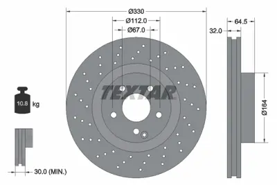 TEXTAR 92120207 Fren Dıskı Ön A2304210812