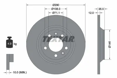 TEXTAR 92129603 Fren Diski Pro  4249C1